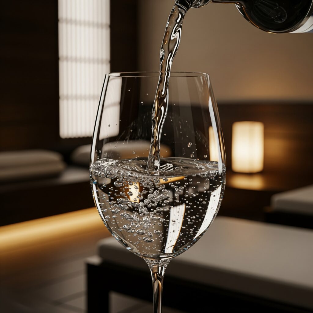 施術前の水素水が、とろけるリラックスを加速させる